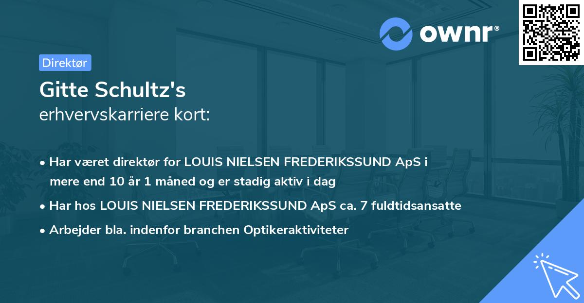 Gitte Schultz's erhvervskarriere kort