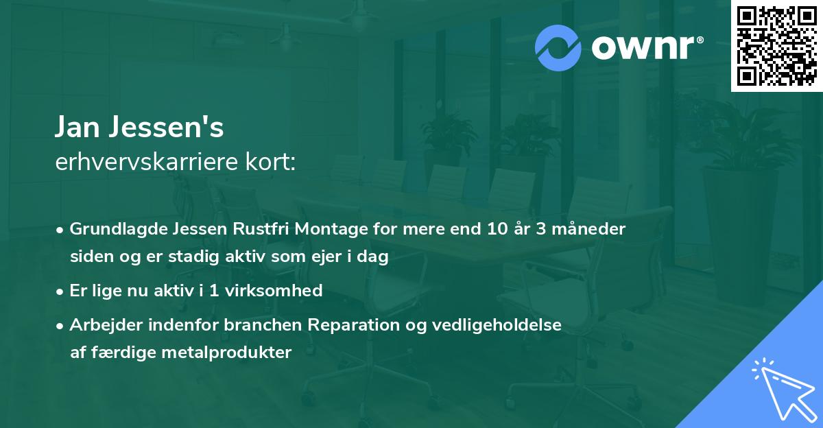 Jan Jessen's erhvervskarriere kort