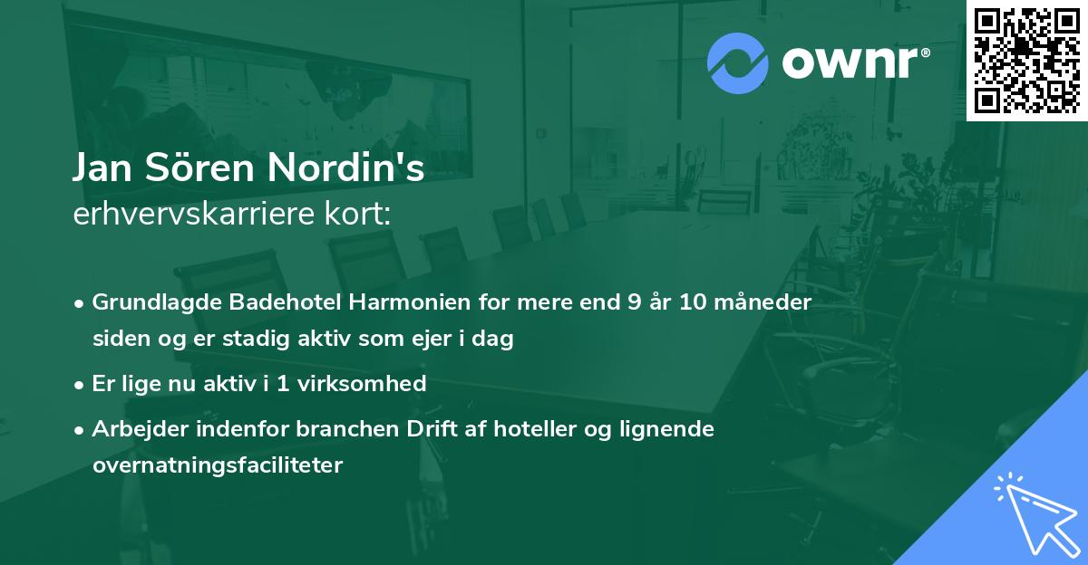 Jan Sören Nordin's erhvervskarriere kort