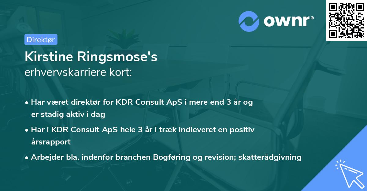 Kirstine Ringsmose's erhvervskarriere kort