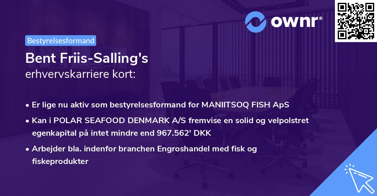 Bent Friis-Salling's erhvervskarriere kort