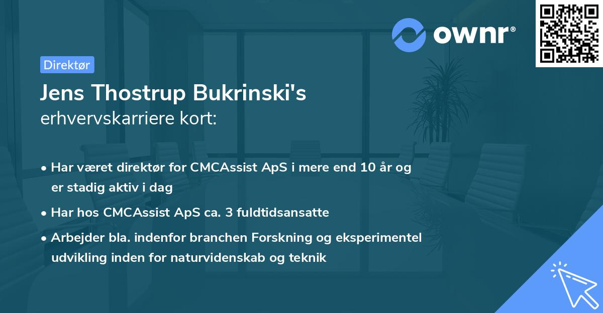 Jens Thostrup Bukrinski's erhvervskarriere kort