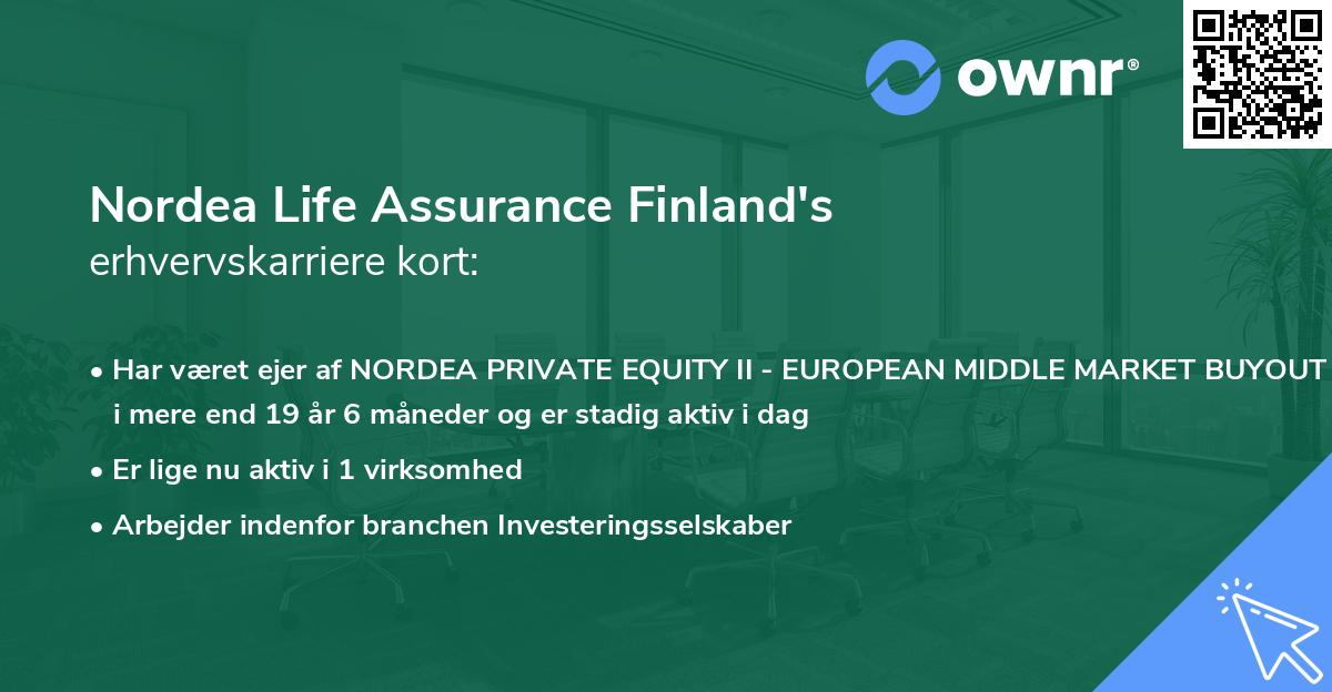 Nordea Life Assurance Finland's erhvervskarriere kort