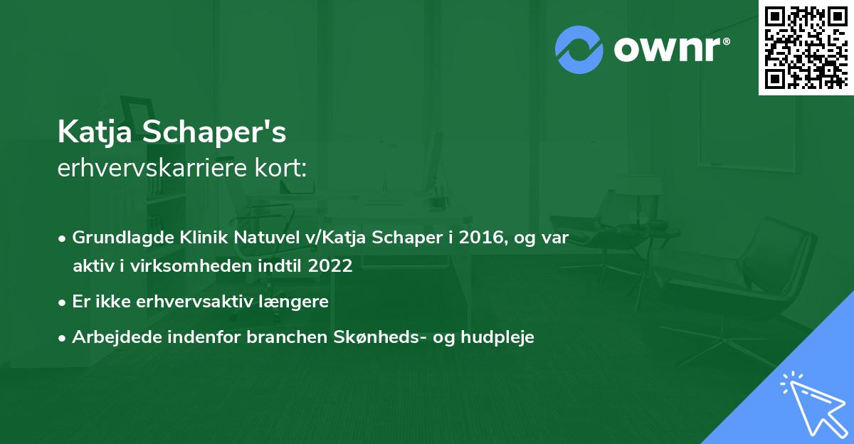 Katja Schaper's erhvervskarriere kort