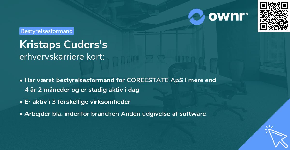 Kristaps Cuders's erhvervskarriere kort