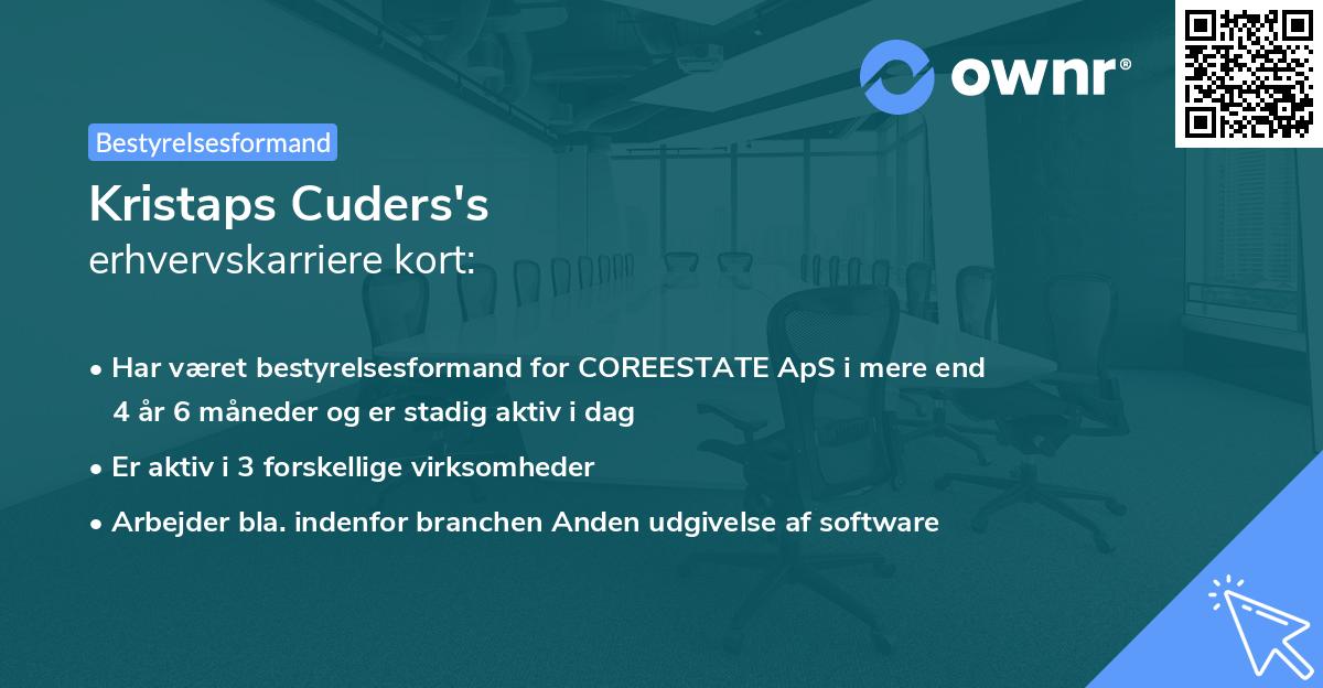 Kristaps Cuders's erhvervskarriere kort