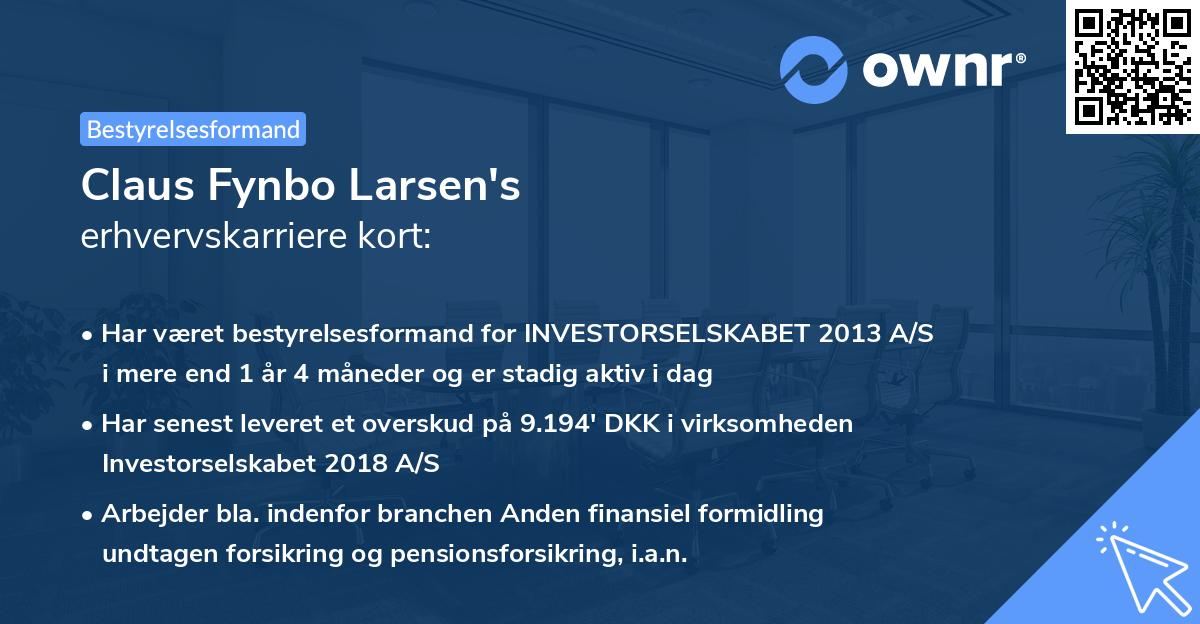 Claus Fynbo Larsen's erhvervskarriere kort