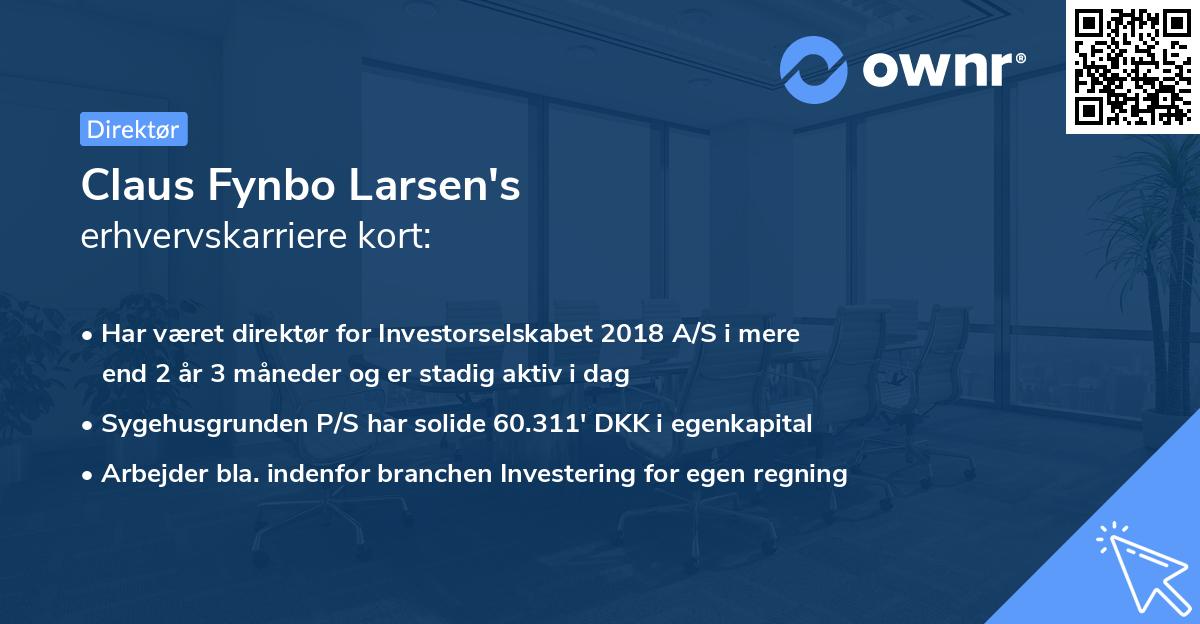 Claus Fynbo Larsen's erhvervskarriere kort