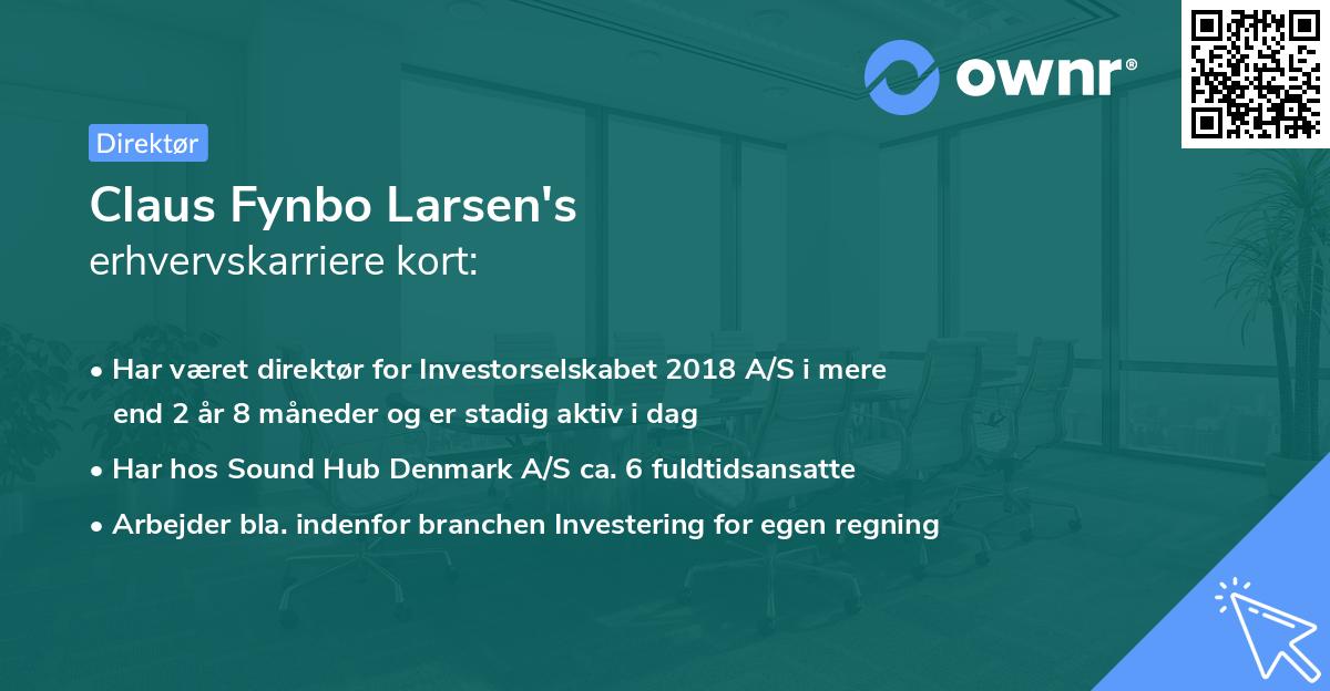 Claus Fynbo Larsen's erhvervskarriere kort