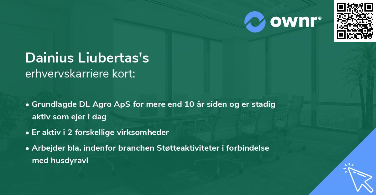 Dainius Liubertas's erhvervskarriere kort