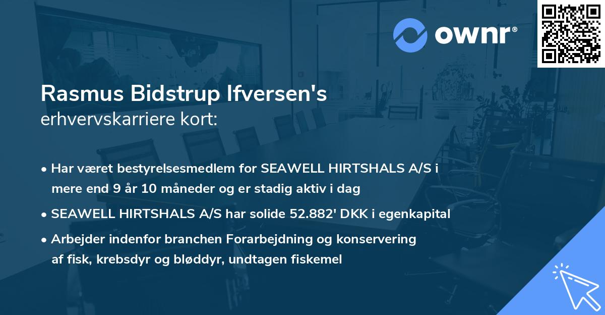 Rasmus Bidstrup Ifversen's erhvervskarriere kort