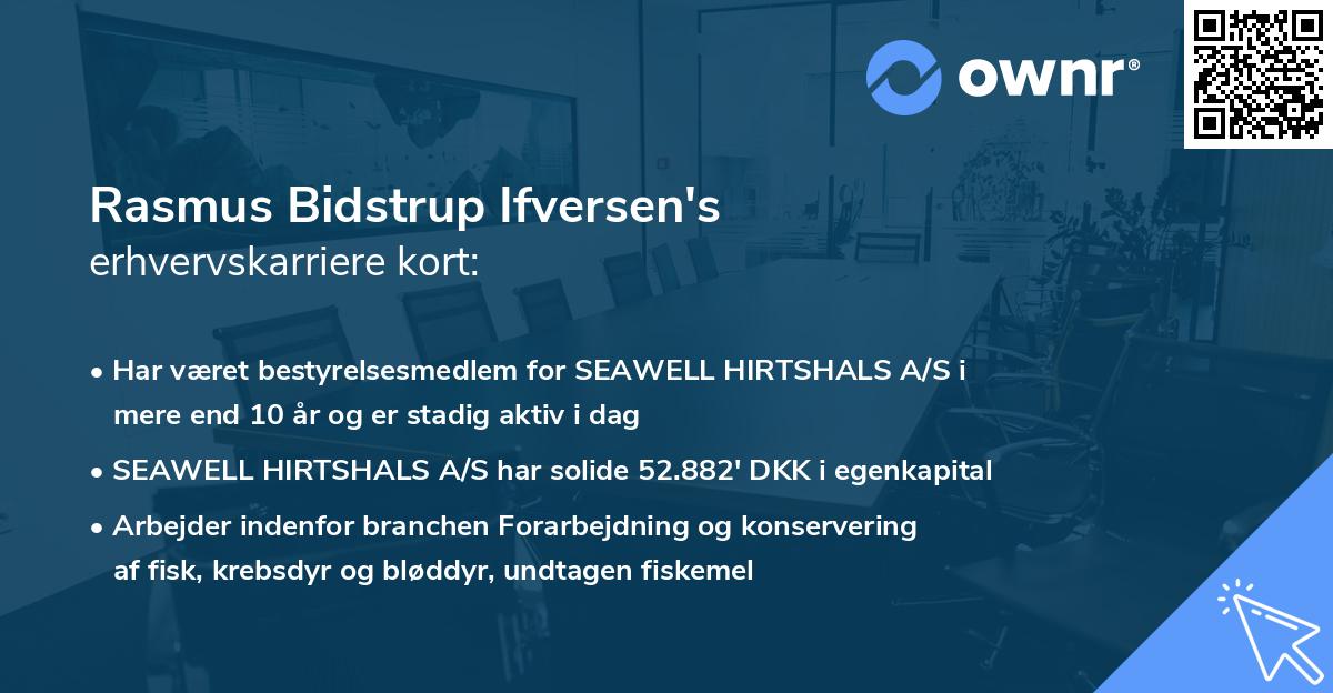 Rasmus Bidstrup Ifversen's erhvervskarriere kort