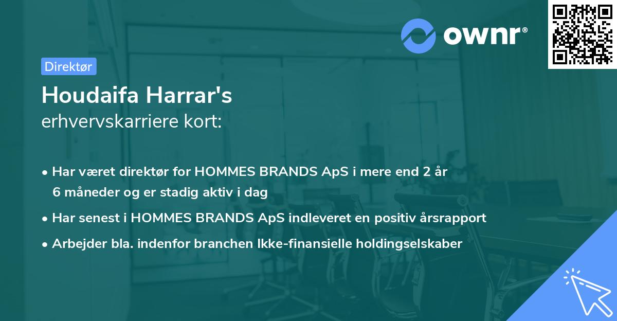 Houdaifa Harrar's erhvervskarriere kort