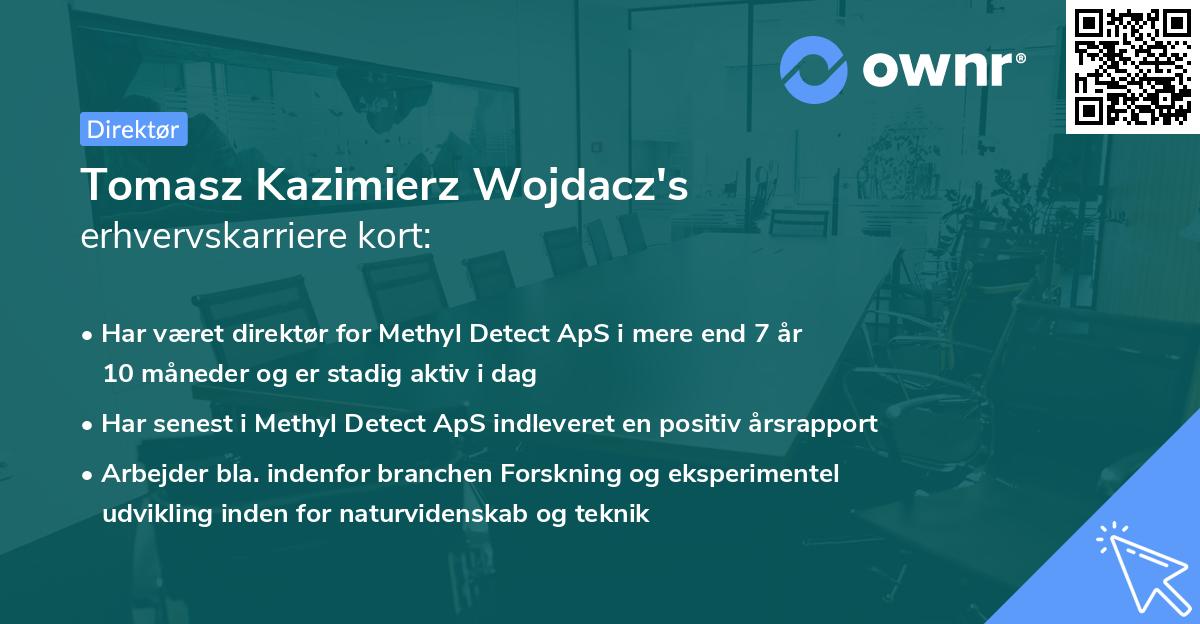 Tomasz Kazimierz Wojdacz's erhvervskarriere kort