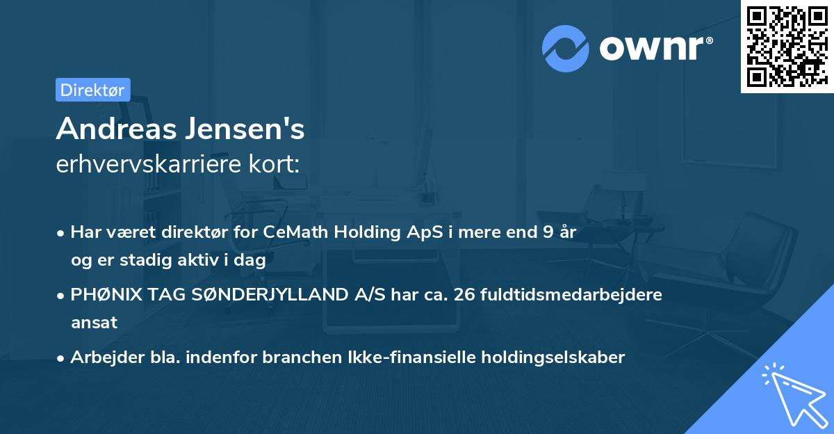 Andreas Jensen's erhvervskarriere kort