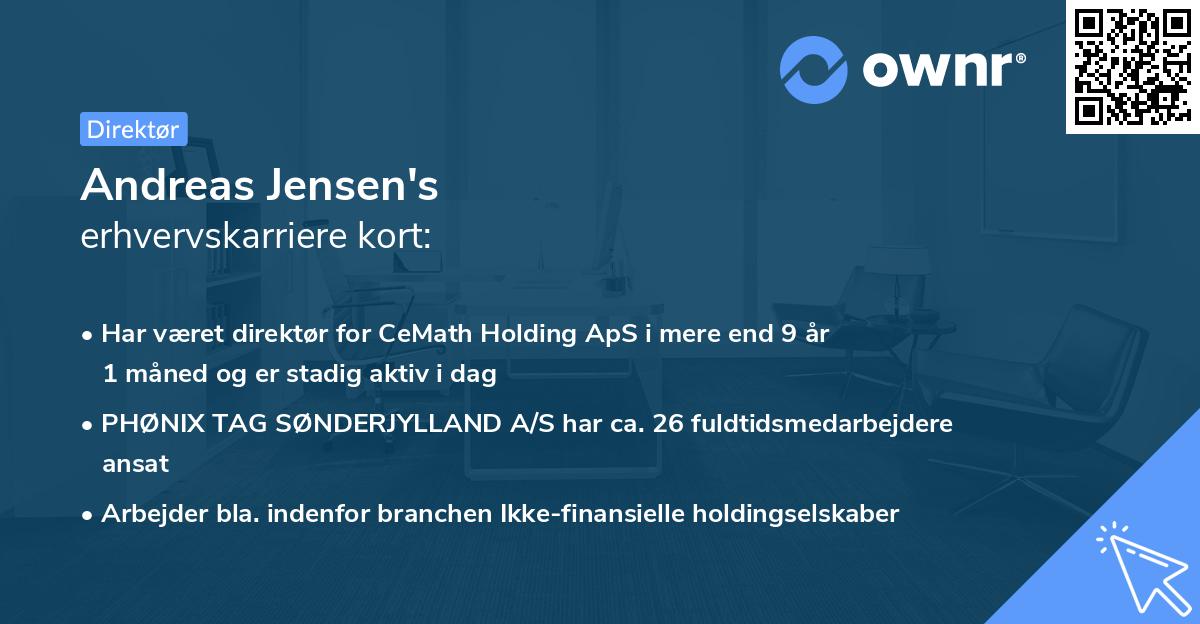 Andreas Jensen's erhvervskarriere kort