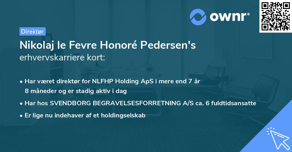 Nikolaj le Fevre Honoré Pedersen's erhvervskarriere kort