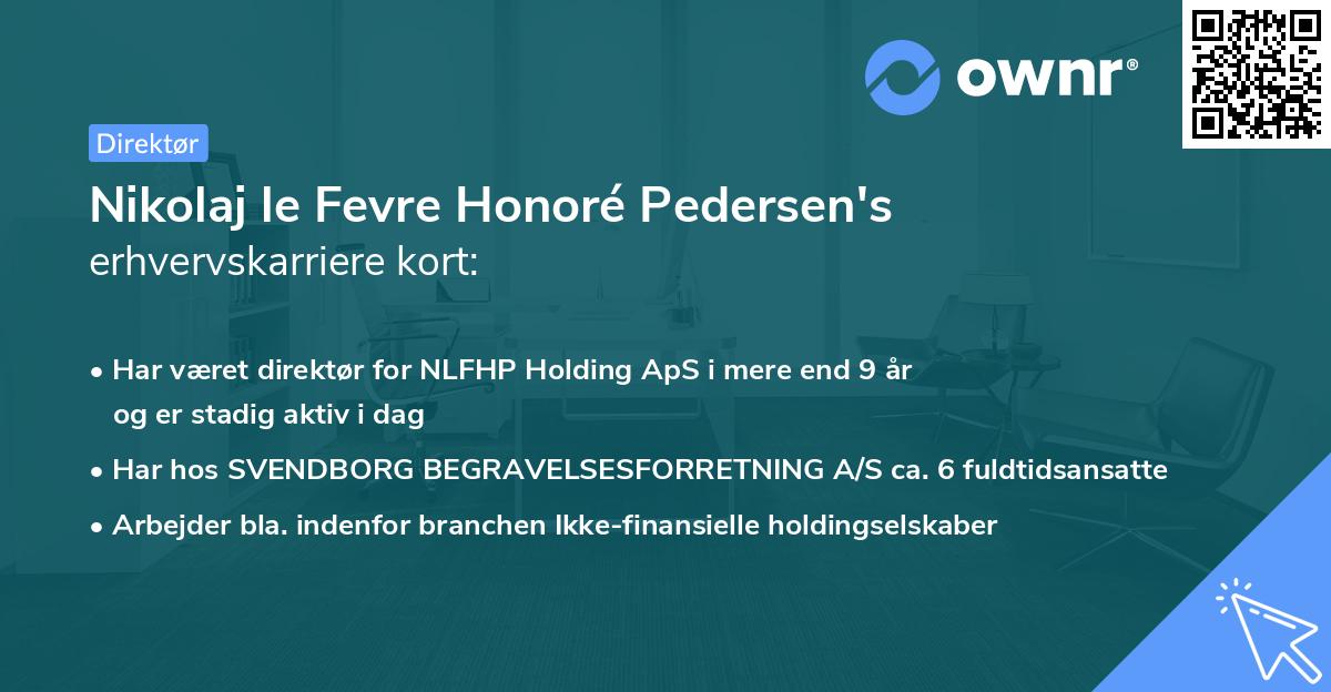 Nikolaj le Fevre Honoré Pedersen's erhvervskarriere kort