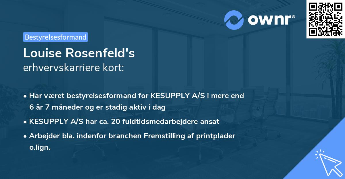Louise Rosenfeld's erhvervskarriere kort