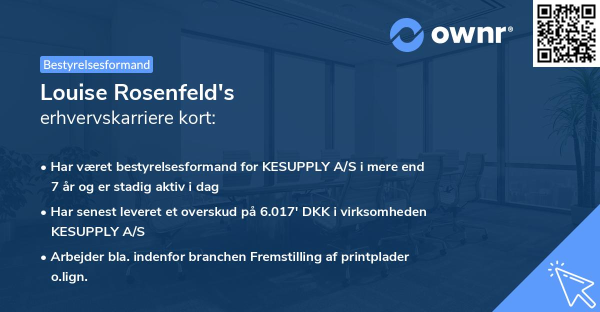 Louise Rosenfeld's erhvervskarriere kort