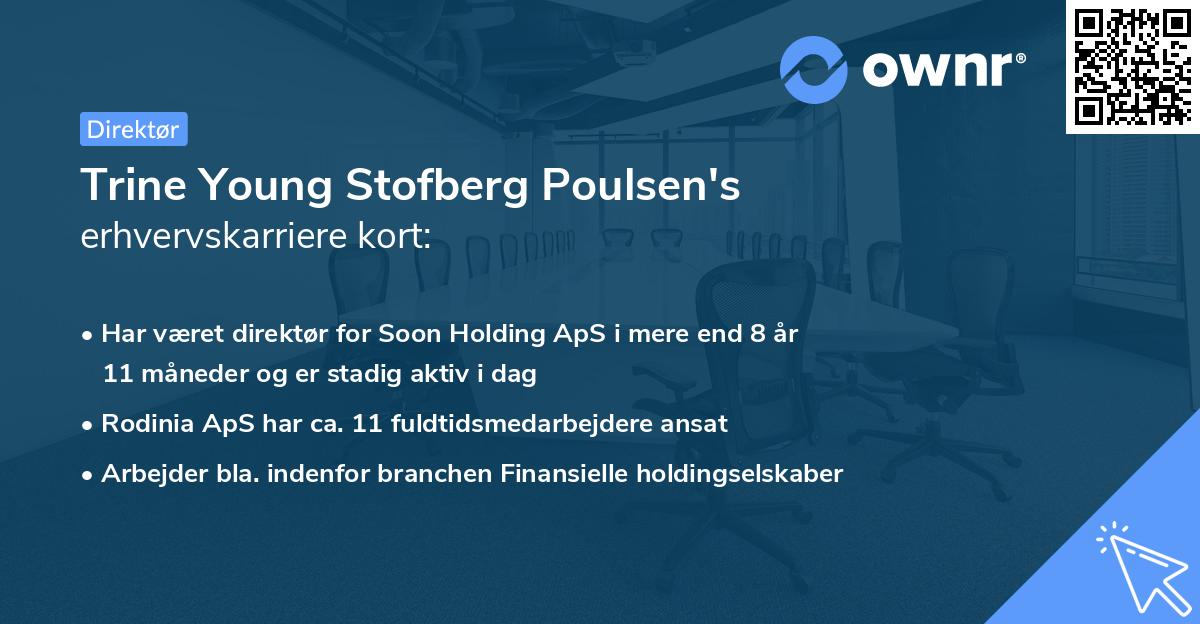 Trine Young Stofberg Poulsen's erhvervskarriere kort