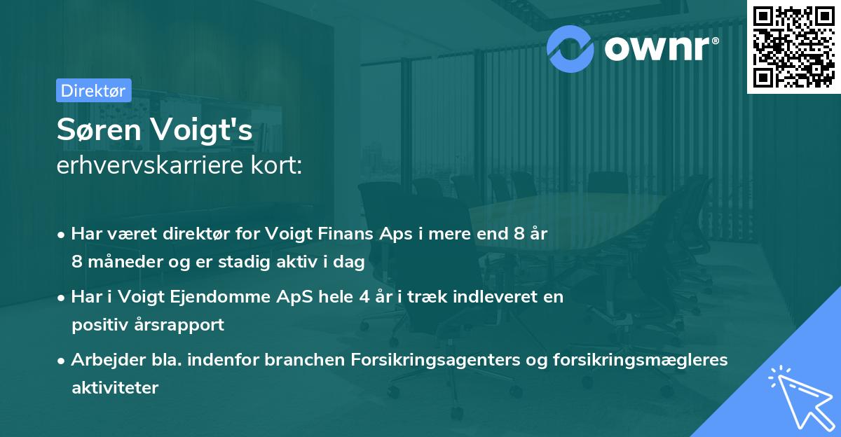 Søren Voigt's erhvervskarriere kort