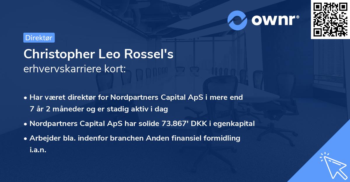 Christopher Leo Rossel's erhvervskarriere kort