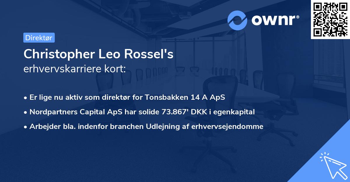 Christopher Leo Rossel's erhvervskarriere kort