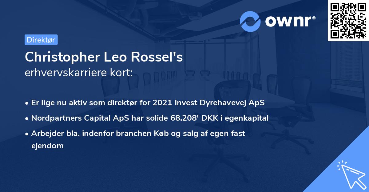 Christopher Leo Rossel's erhvervskarriere kort