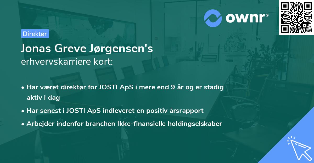 Jonas Greve Jørgensen's erhvervskarriere kort
