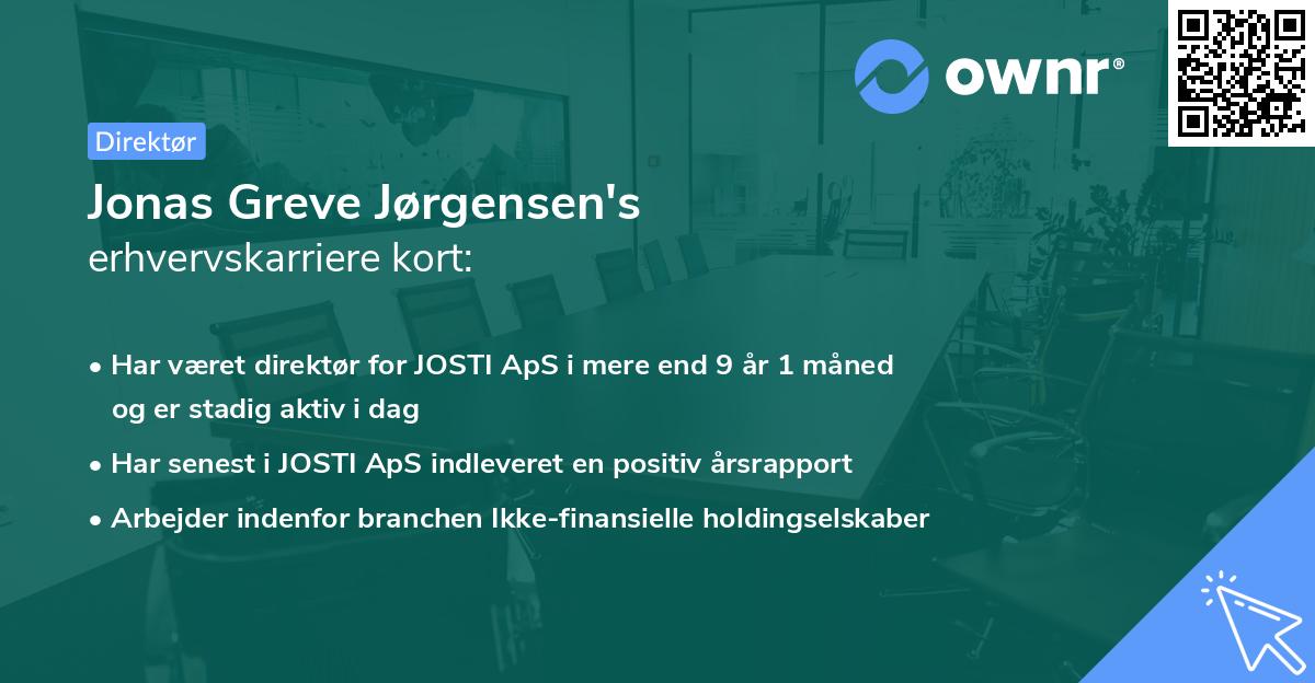 Jonas Greve Jørgensen's erhvervskarriere kort