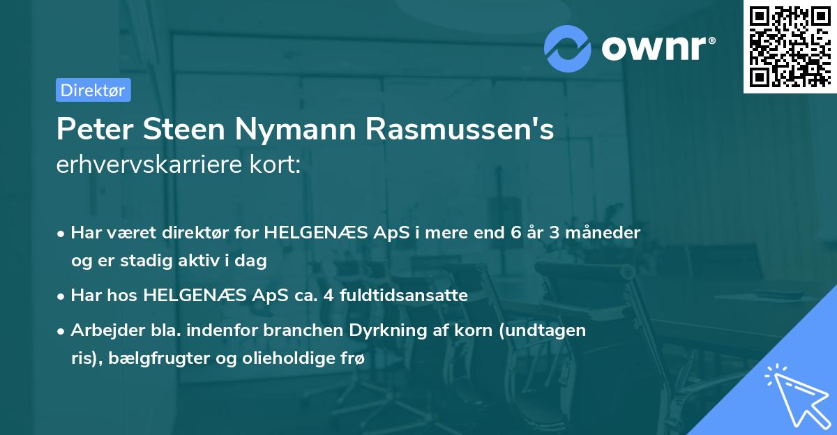 Peter Steen Nymann Rasmussen's erhvervskarriere kort