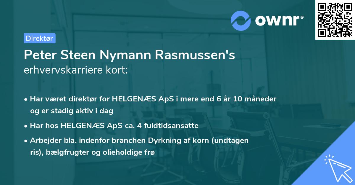 Peter Steen Nymann Rasmussen's erhvervskarriere kort