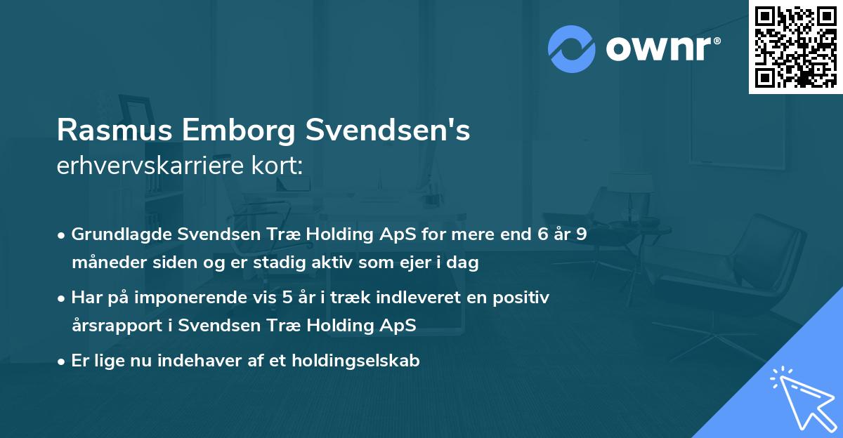 Rasmus Emborg Svendsen's erhvervskarriere kort