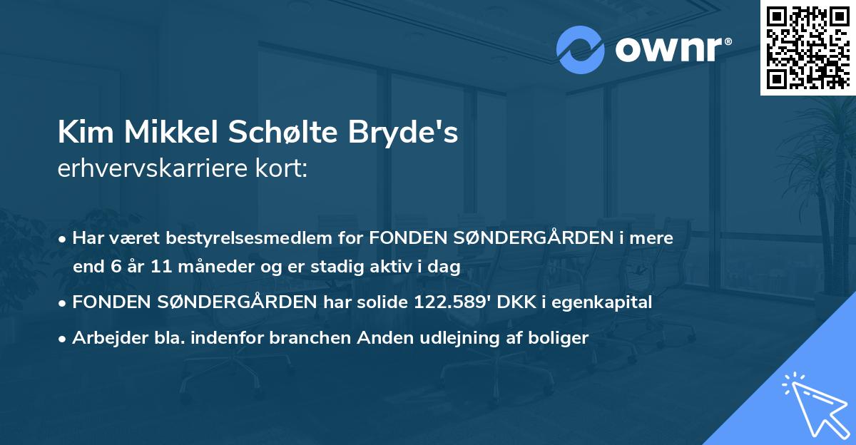 Kim Mikkel Schølte Bryde's erhvervskarriere kort