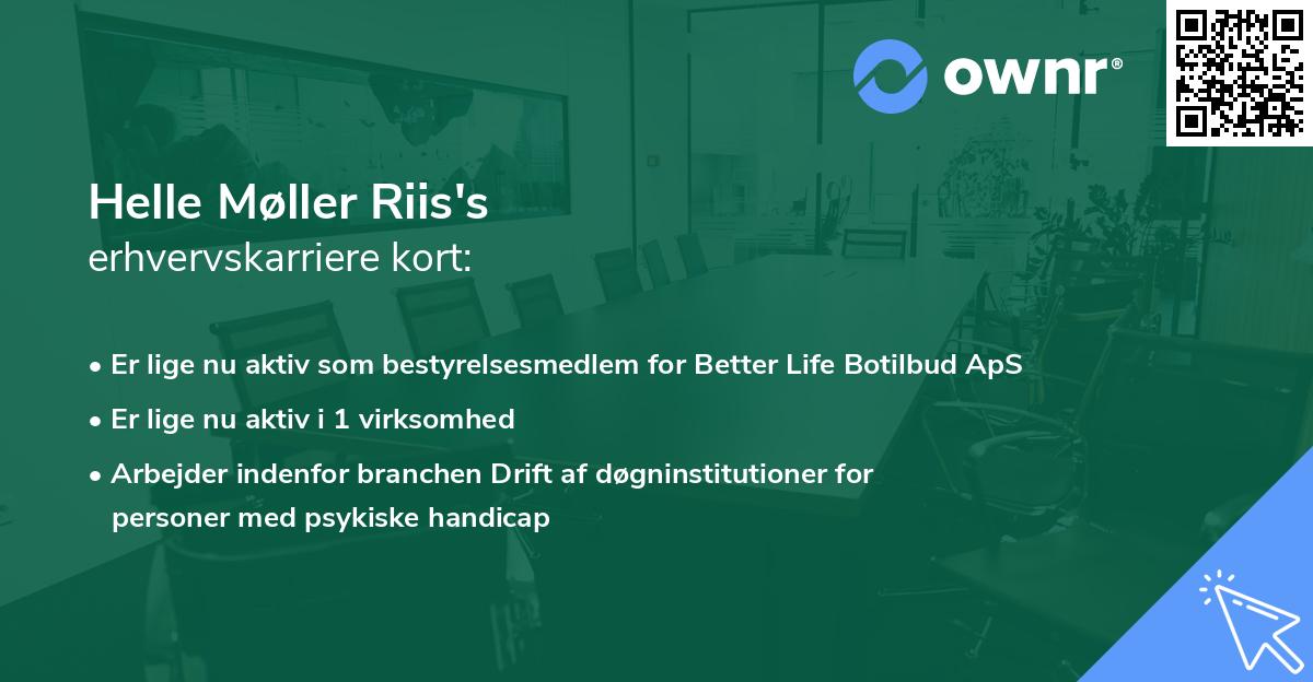 Helle Møller Riis's erhvervskarriere kort