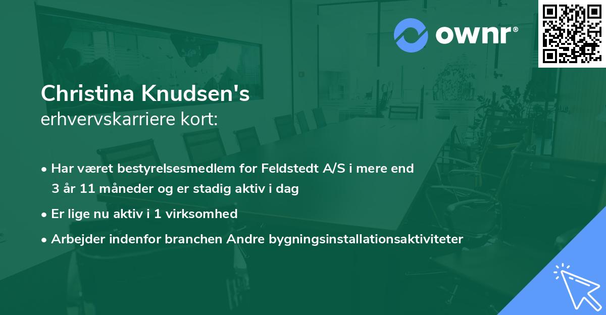 Christina Knudsen's erhvervskarriere kort