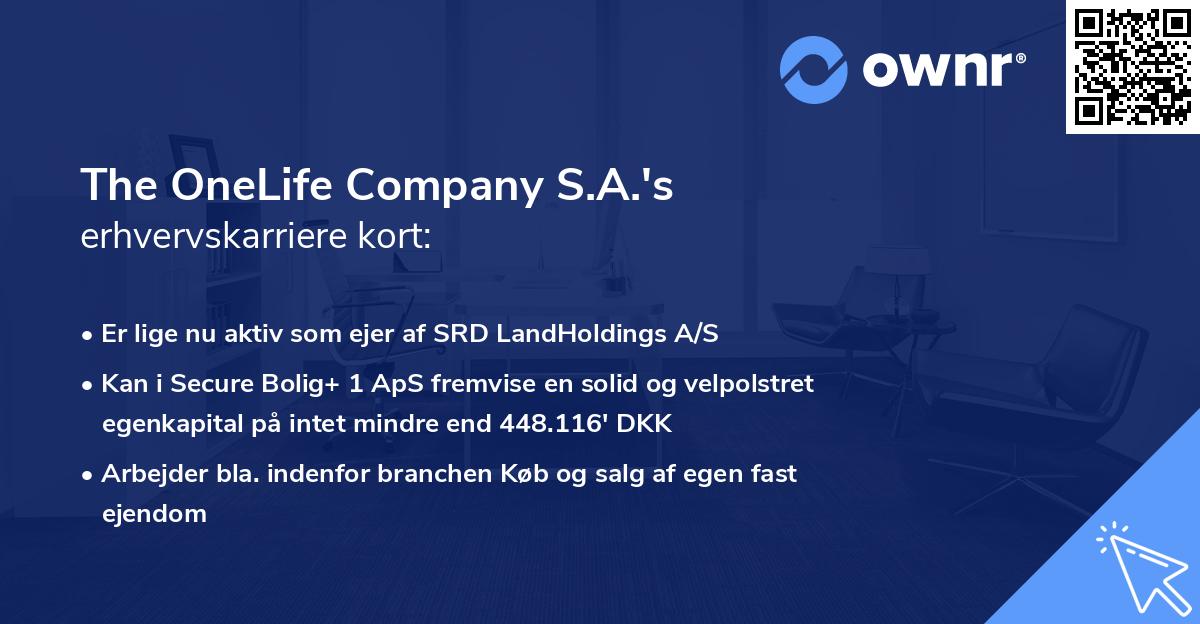 The OneLife Company S.A.'s erhvervskarriere kort