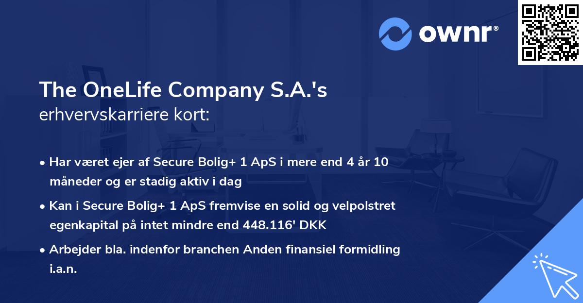 The OneLife Company S.A.'s erhvervskarriere kort
