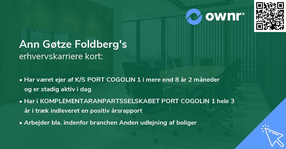 Ann Gøtze Foldberg's erhvervskarriere kort
