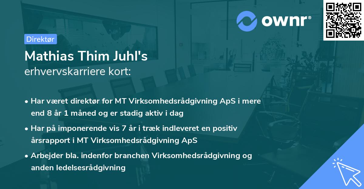 Mathias Thim Juhl's erhvervskarriere kort