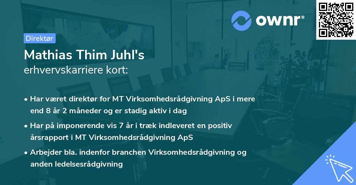 Mathias Thim Juhl's erhvervskarriere kort