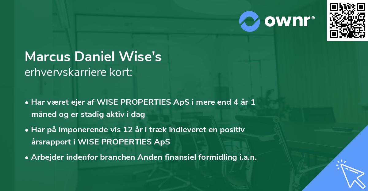 Marcus Daniel Wise's erhvervskarriere kort