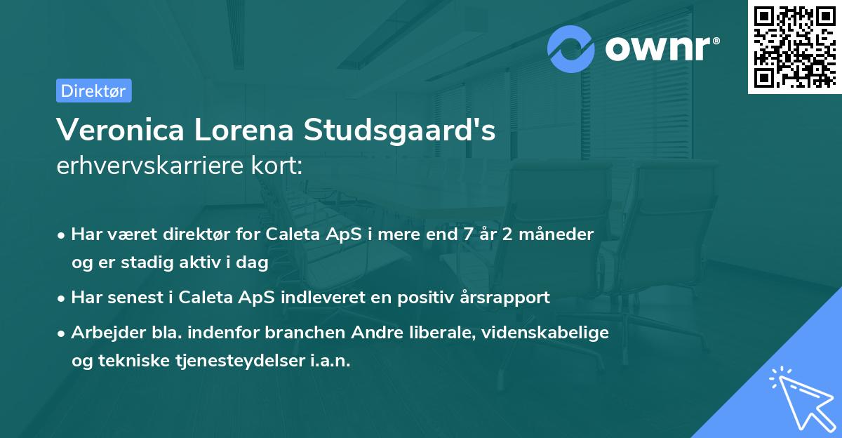 Veronica Lorena Studsgaard's erhvervskarriere kort