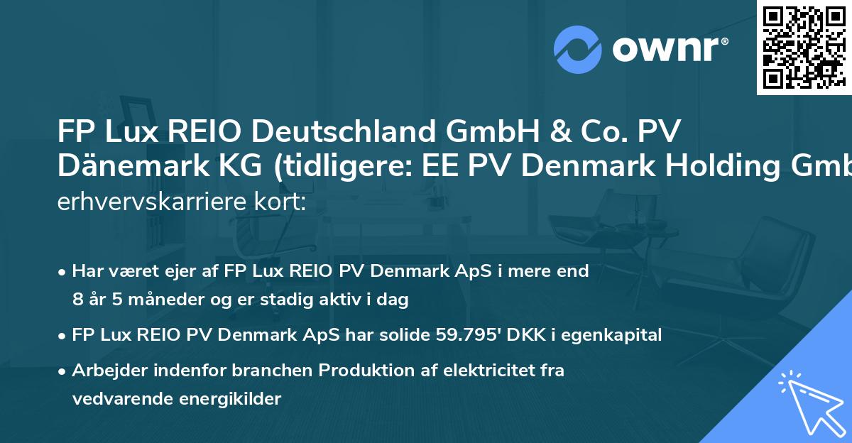 FP Lux REIO Deutschland GmbH & Co. PV Dänemark KG (tidligere: EE PV Denmark Holding GmbH)'s erhvervskarriere kort