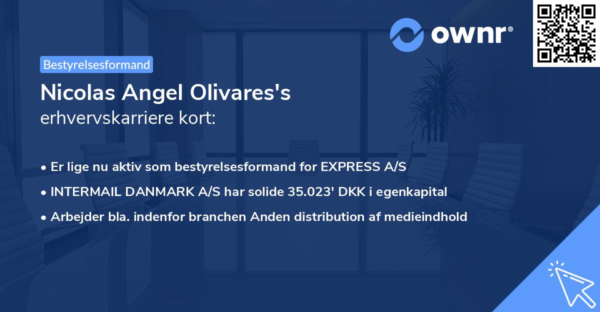 Nicolas Angel Olivares's erhvervskarriere kort