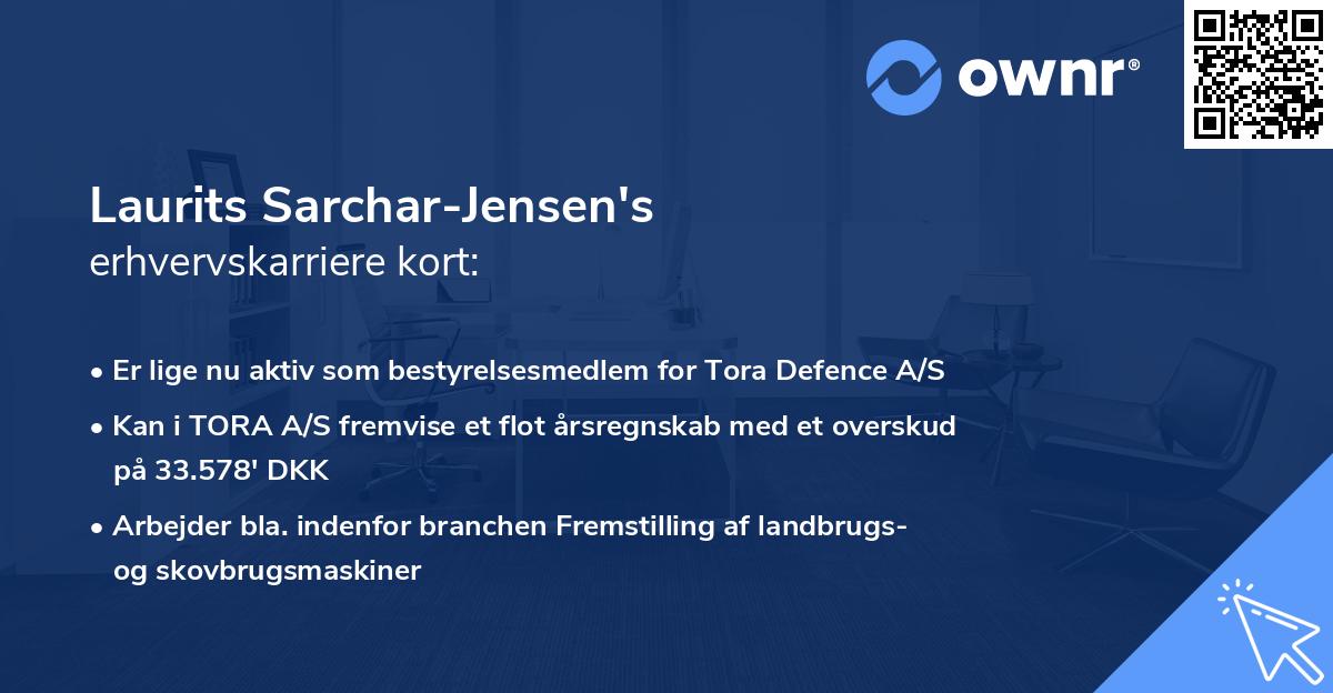 Laurits Sarchar-Jensen's erhvervskarriere kort