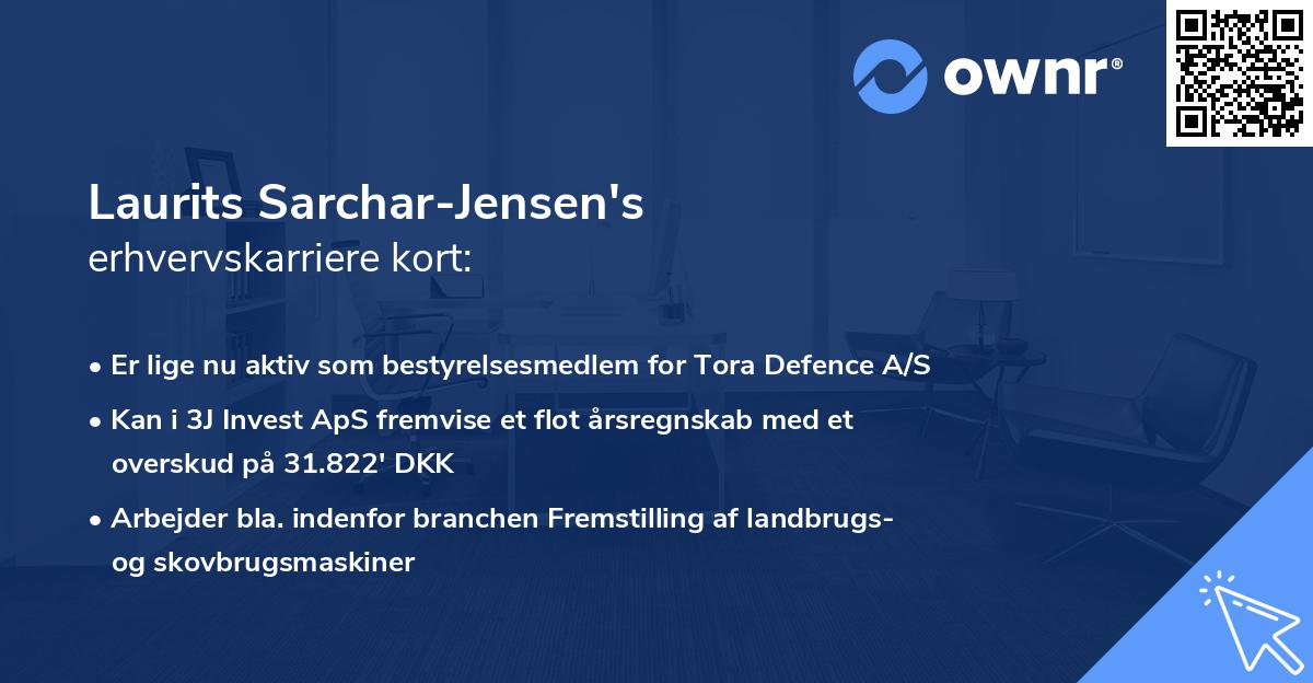 Laurits Sarchar-Jensen's erhvervskarriere kort