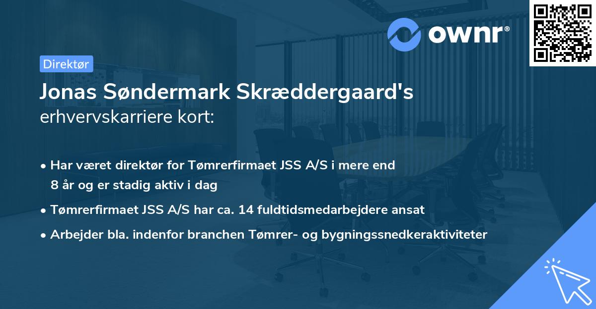 Jonas Søndermark Skræddergaard's erhvervskarriere kort