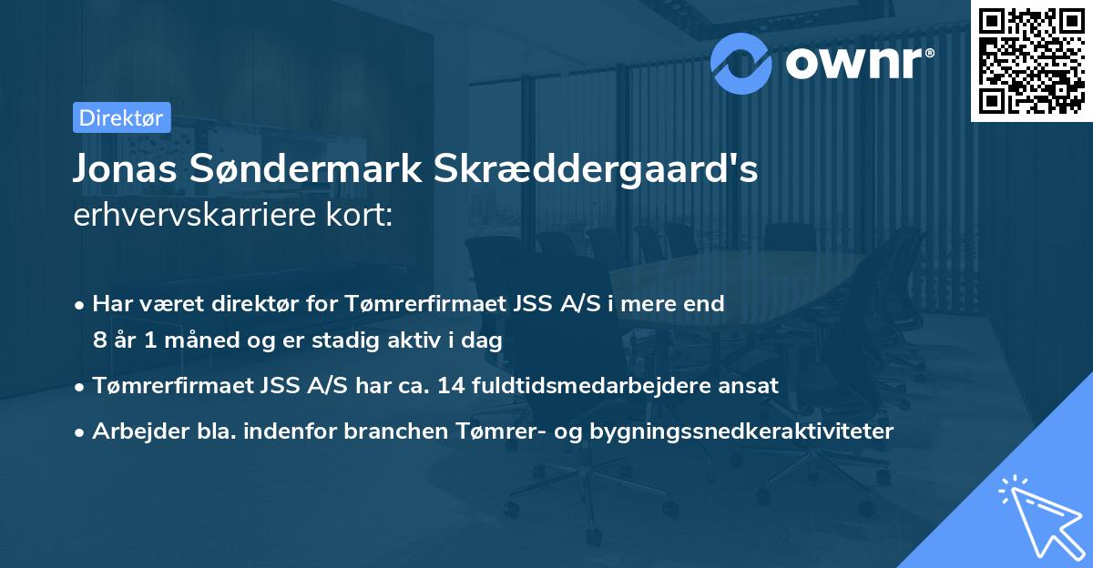 Jonas Søndermark Skræddergaard's erhvervskarriere kort